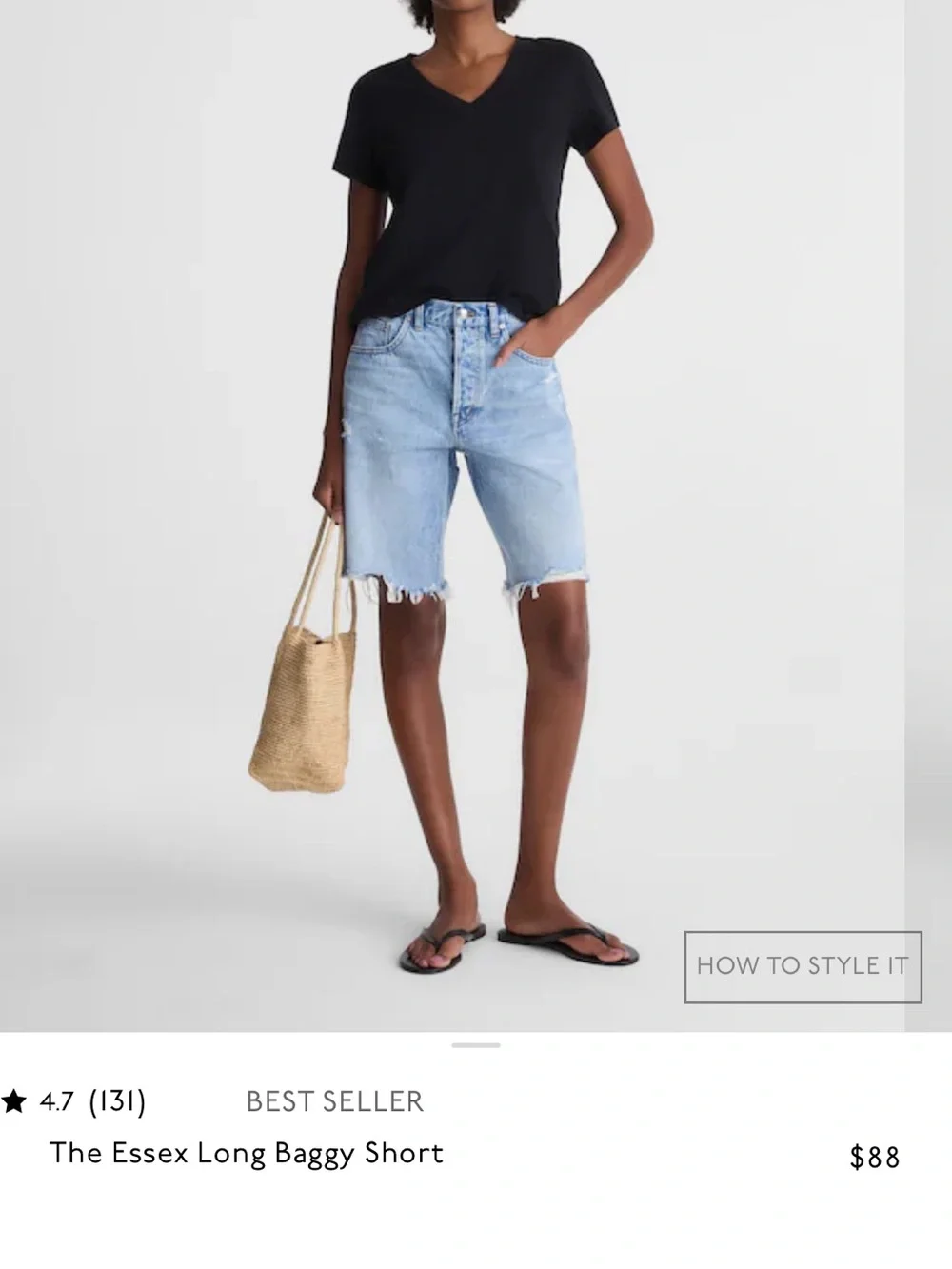 Madewell Essex Long Baggy Short size 30